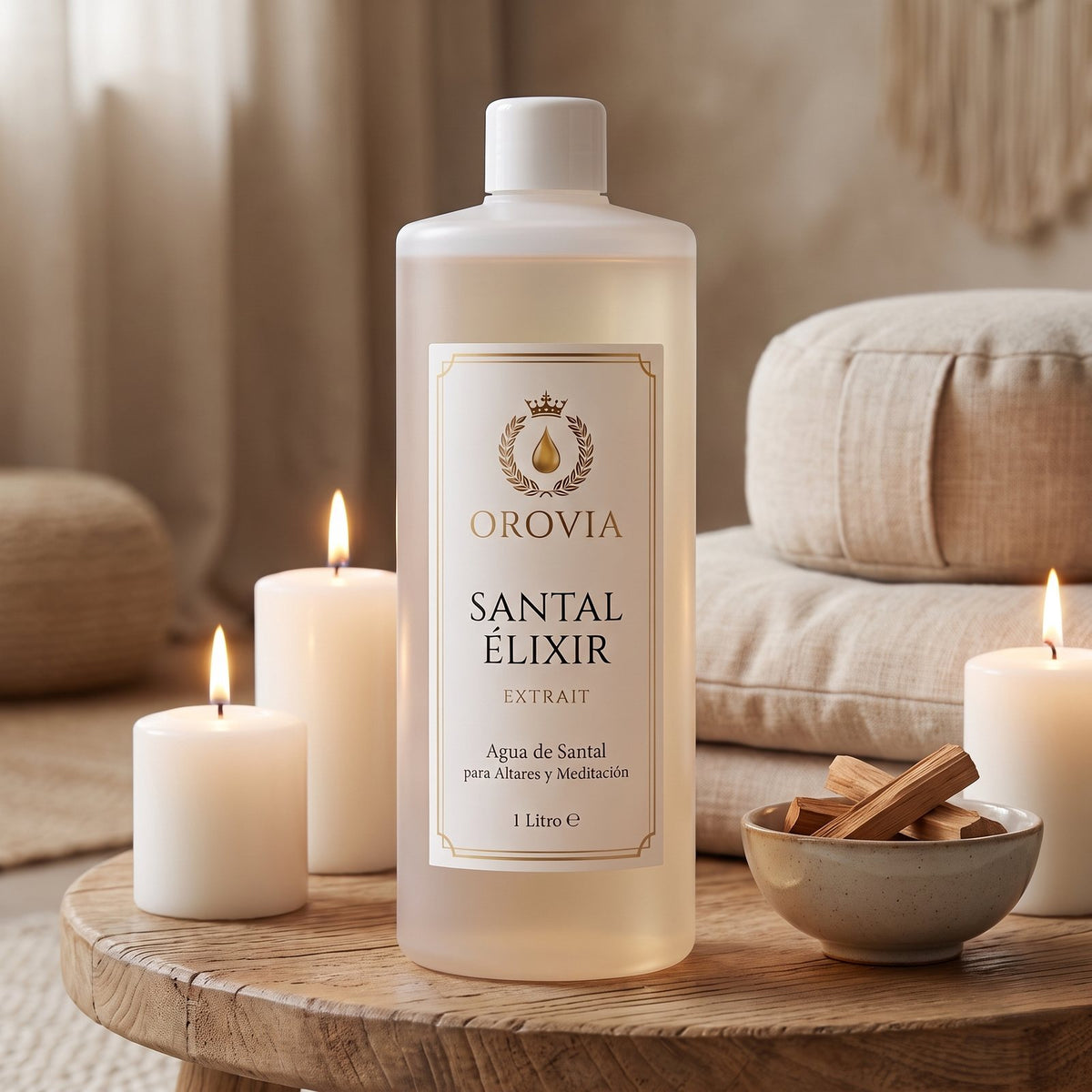 Santal Élixir · Agua de Santal 1 Litro en ambiente