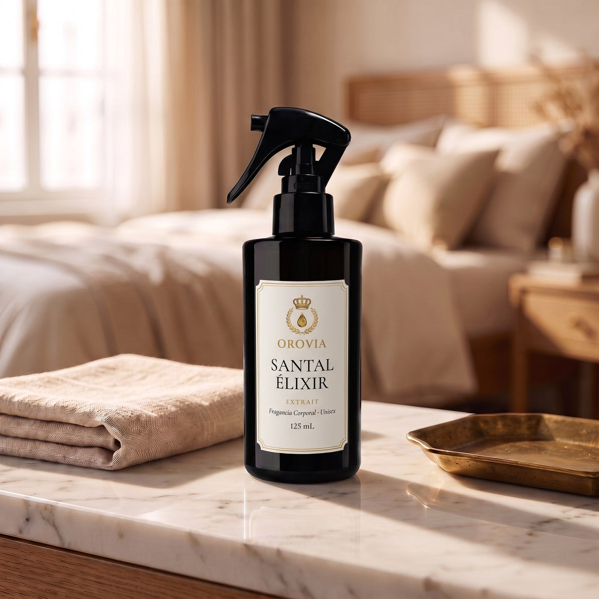 Santal Élixir · Fragancia Corporal 125 ml en ambiente