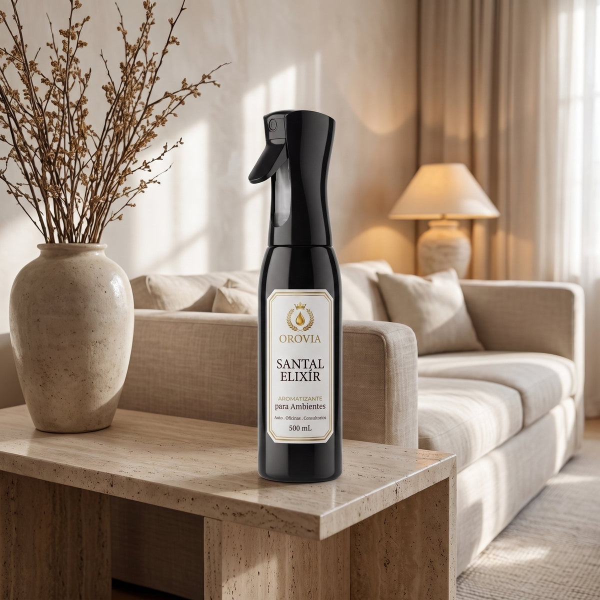 Santal Élixir · Aromatizante Spray Continuo para Ambientes 500 ml en ambiente