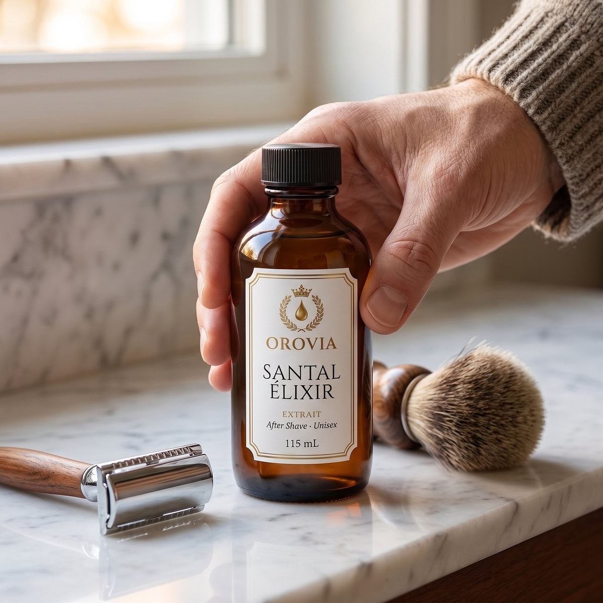 Santal Élixir · After Shave 115 ml en uso