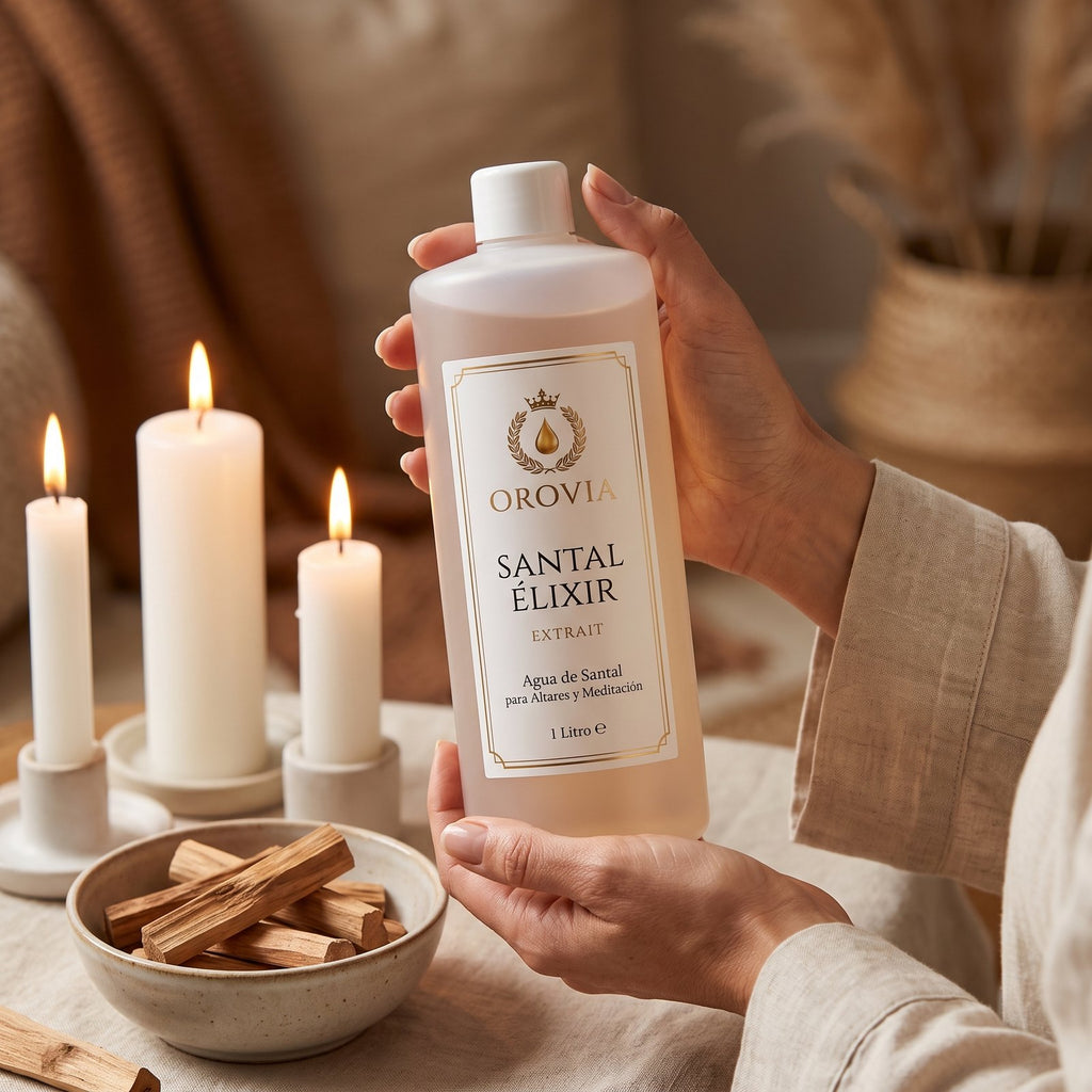 Santal Élixir · Agua de Santal 1 Litro en uso