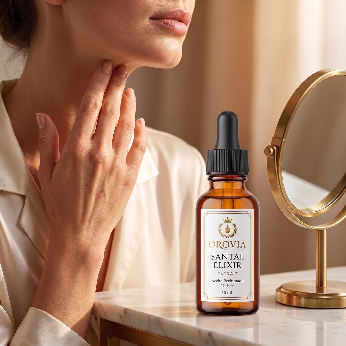 Santal Élixir · Aceite Perfumado 20 ml en uso