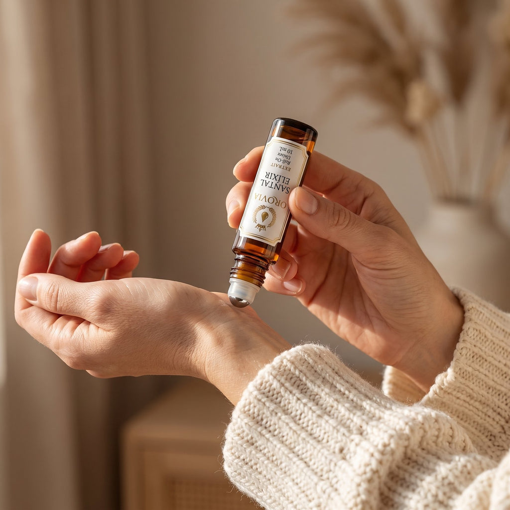Santal Élixir · Roll-On 10 ml en uso