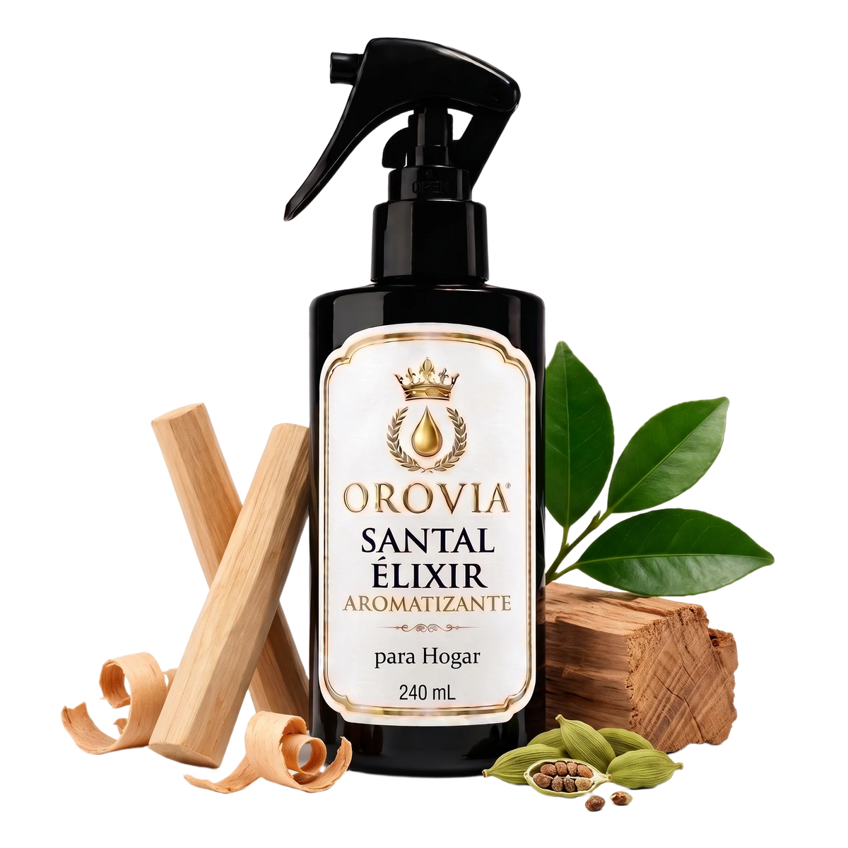 Santal Élixir · Aromatizante para Hogar 240 ml con sándalo, cardamomo y cedro