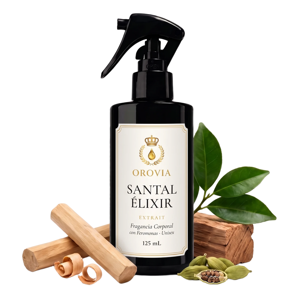 Santal Élixir · Fragancia Corporal con Feromonas 125 ml con sándalo, cardamomo y cedro