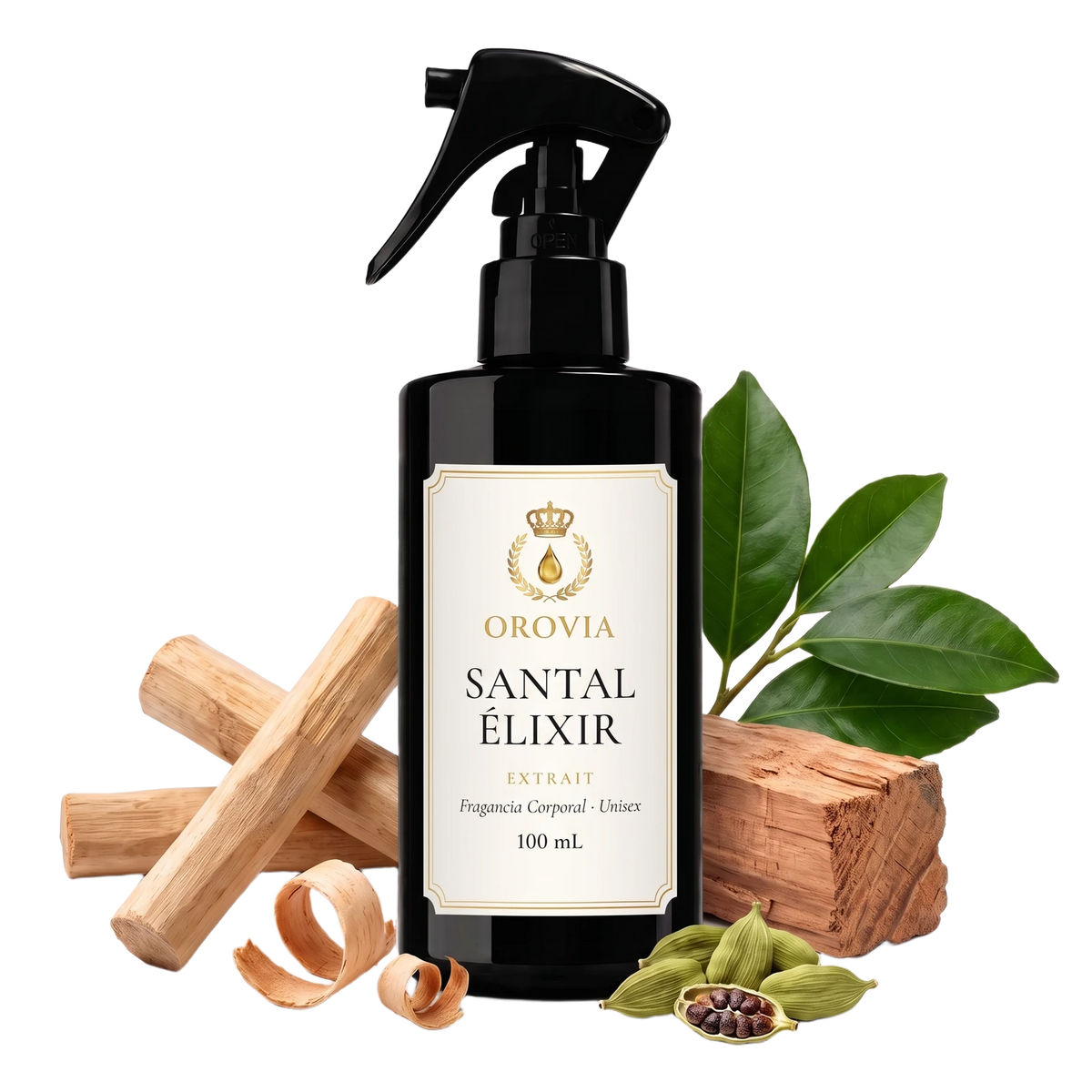 Santal Élixir · Fragancia Corporal 100 ml con sándalo, cardamomo y cedro