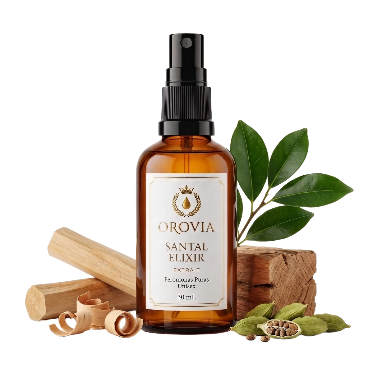 Santal Élixir · Feromonas Puras 30 ml con sándalo, cardamomo y cedro