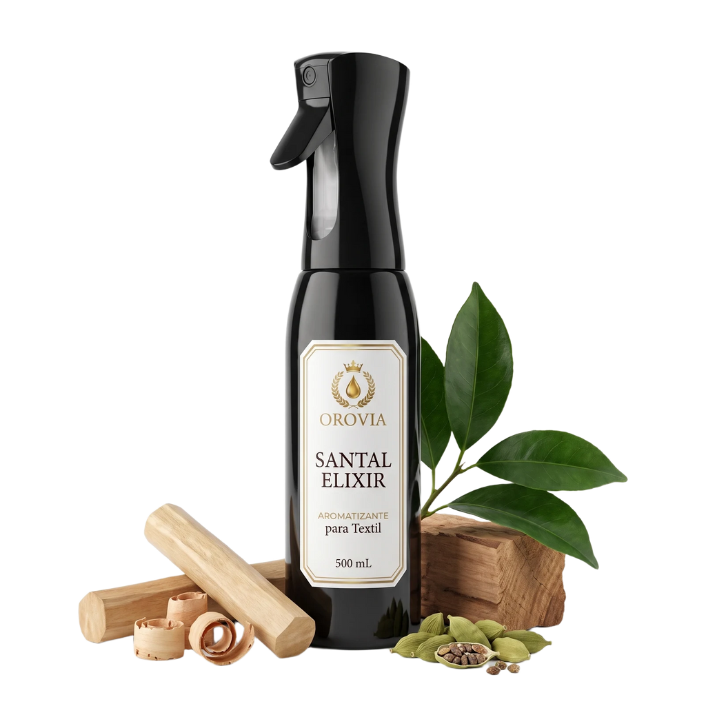Santal Élixir · Aromatizante Spray Continuo para Textil 500 ml con sándalo, cardamomo y cedro
