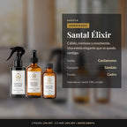 Santal Élixir · Kit Caballero: Eau de Parfum, Hair Mist y After Shave: notas de cardamomo, sándalo y cedro