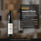 Santal Élixir · Aromatizante Spray Continuo para Textil 500 ml: notas de cardamomo, sándalo y cedro